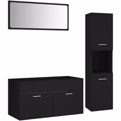 Description générale Avec cet élégant ensemble de meubles de salle de bain, vous pouvez créer un espace de rangement suppléme ...