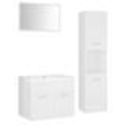 vidaXL Ensemble de meubles de salle de bain Blanc Aggloméré