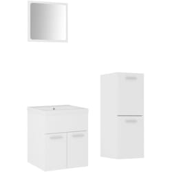 Ensemble De Meubles De Salle De Bain Blanc Aggloméré Vidaxl
