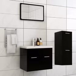 Avec cet élégant ensemble de meubles de salle de bain, vous pouvez créer un espace de rangement supplémentaire pour votre sal ...
