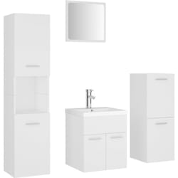 Ensemble De Meubles De Salle De Bain Blanc Aggloméré Vidaxl
