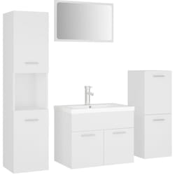 Ensemble De Meubles De Salle De Bain Blanc Aggloméré Vidaxl