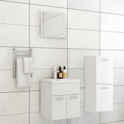 Ensemble De Meubles De Salle De Bain Blanc Aggloméré Vidaxl679584