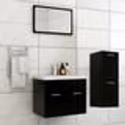 vidaXL Ensemble de meubles de salle de bain Noir Aggloméré - TU