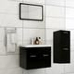 vidaXL Ensemble de meubles de salle de bain Noir Aggloméré - TU