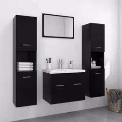 Avec cet élégant ensemble de meubles de salle de bain, vous pouvez créer un espace de rangement supplémentaire pour votre sal ...