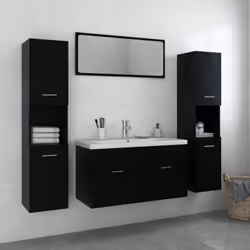 Avec cet élégant ensemble de meubles de salle de bain, vous pouvez créer un espace de rangement supplémentaire pour votre sal ...