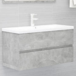 VidaXL Armoire évier avec lavabo intégré gris béton 90x38.5x45 cm