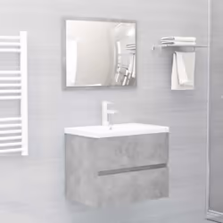 Cet ensemble de meubles de salle de bain élégant, qui se compose d'une armoire d'évier, d'un lavabo intégré et d'un miroir, s ...