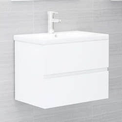 Vidaxl - Armoire d'évier avec lavabo intégré blanc bois d'ingénierie