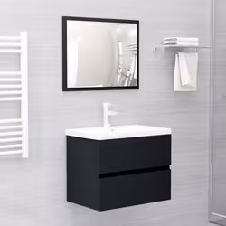 VidaXL 3071631 miroir de salle de bain et armoire de rangement pour évier