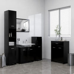 Vidaxl - Ensemble de meubles de salle de bain 4 pcs Noir