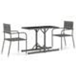 vidaXL Ensemble à manger de jardin 3 pcs Gris