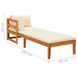 VidaXL 316314 banc de jardin Bois d'acacia, Tissu, Polyester - Vue supplémentaire 8