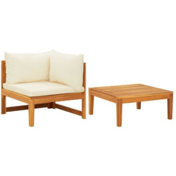 Vidaxl - Salon de jardin 2 pcs avec coussins blanc crème Bois d'acacia