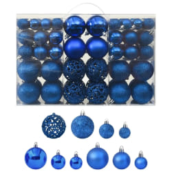 vidaXL Boules de Noël 100 pcs - Bleu