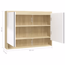 VidaXL 331537 miroir de salle de bain et armoire de rangement pour évier - Vue supplémentaire 8