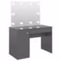 vidaXL Table de maquillage avec éclairage LED MDF Gris brillant - TU