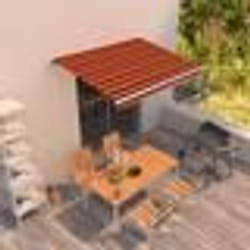 vidaXL Auvent rétractable automatique 300x250 cm Orange et marron - TU