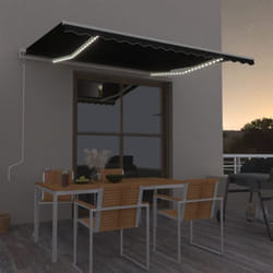 Vidaxl - Auvent automatique capteur de vent et led 400x300 cm Anthracite