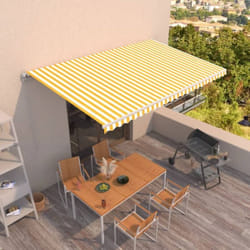 Vidaxl - Auvent manuel rétractable 500x300 cm Jaune et blanc