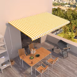 vidaXL Auvent rétractable automatique 500x300 cm Jaune et blanc