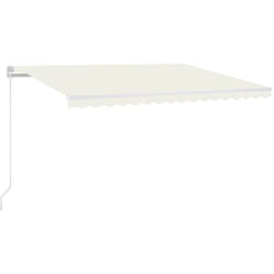 vidaXL Auvent manuel rétractable avec LED 400x350 cm Crème