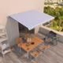 vidaXL Auvent rétractable automatique 400x350 cm Bleu et blanc