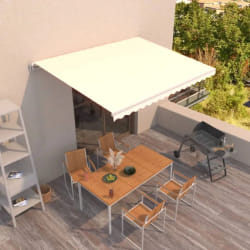 vidaXL Auvent manuel rétractable 450x350 cm Crème