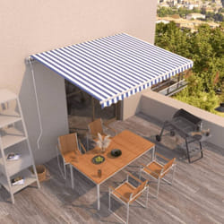 Vidaxl - Auvent rétractable automatique 450x350 cm Bleu et blanc