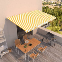Vidaxl - Auvent manuel rétractable 500x350 cm Jaune et blanc