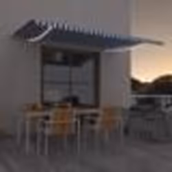 vidaXL Auvent manuel rétractable avec LED 500x350 cm Bleu et blanc - TU