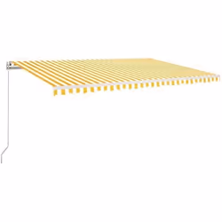vidaXL Auvent manuel rétractable avec LED 500x350 cm Jaune et blanc - TU