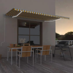 vidaXL Auvent automatique - Jaune et blanc