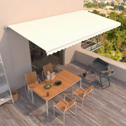 vidaXL Auvent rétractable 600x350 cm - Crème