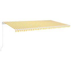 Vidaxl - Auvent manuel rétractable 600x350 cm Jaune et blanc
