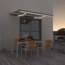Vidaxl - Auvent manuel rétractable avec led 350x250 cm Crème