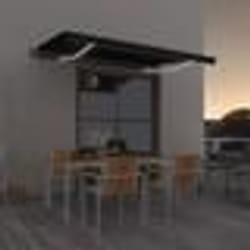 vidaXL Auvent automatique capteur de vent et LED 400x350 cm Anthracite