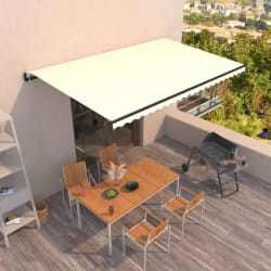 vidaXL Auvent rétractable automatique 500x350 cm Crème