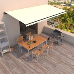 vidaXL Auvent manuel rétractable 600x350 cm - Crème