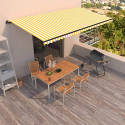 vidaXL Auvent 600x350 cm Jaune et blanc