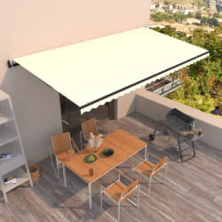 vidaXL Auvent rétractable automatique 600 x 350 cm - Crème