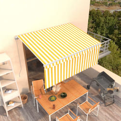 Vidaxl - Auvent manuel rétractable avec store 3x2,5 m Jaune et blanc