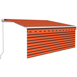 Vidaxl - Auvent rétractable manuel avec store 3x2,5 m Orange et marron
