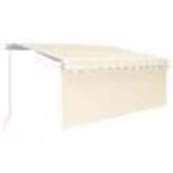 vidaXL Auvent manuel rétractable avec store et LED 3x2,5 m Crème