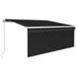 vidaXL Auvent manuel rétractable avec store et LED 3x2,5 m Anthracite - TU