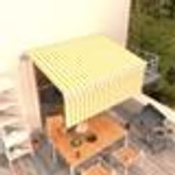 vidaXL Auvent rétractable automatique avec store 3x2,5m Jaune et blanc