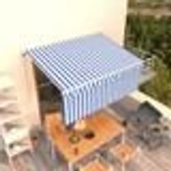vidaXL Auvent rétractable manuel avec store 3,5x2,5 m Bleu et blanc