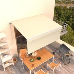 Auvent rétractable manuel avec store 3,5x2,5 m Crème