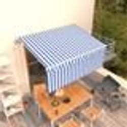 vidaXL Auvent rétractable automatique avec store 3,5x2,5 m Bleu blanc